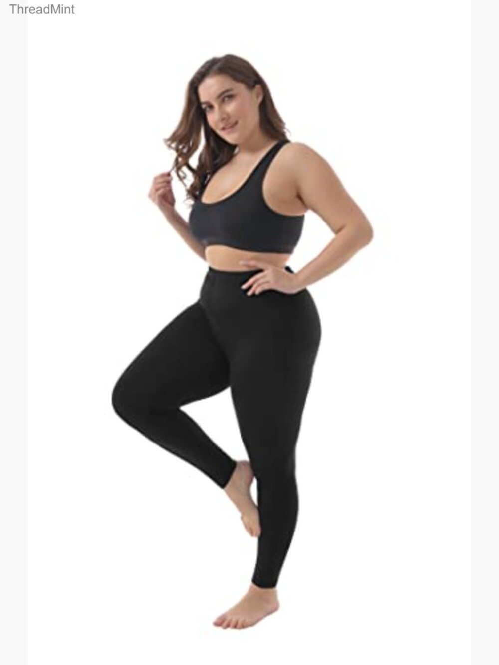 Plus Size Stretchy Full Length Leggings Soft Lightweight Opaque - Picture 7 of 7